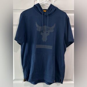 Under Armour Men's Project Rock Terry Short Sleeve Hoodie Sz L Workout Baller